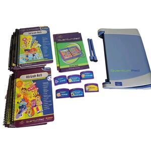 Leappad Quantum Pad Learning System 3rd 4th Grade 6 Games & Books Markers Works